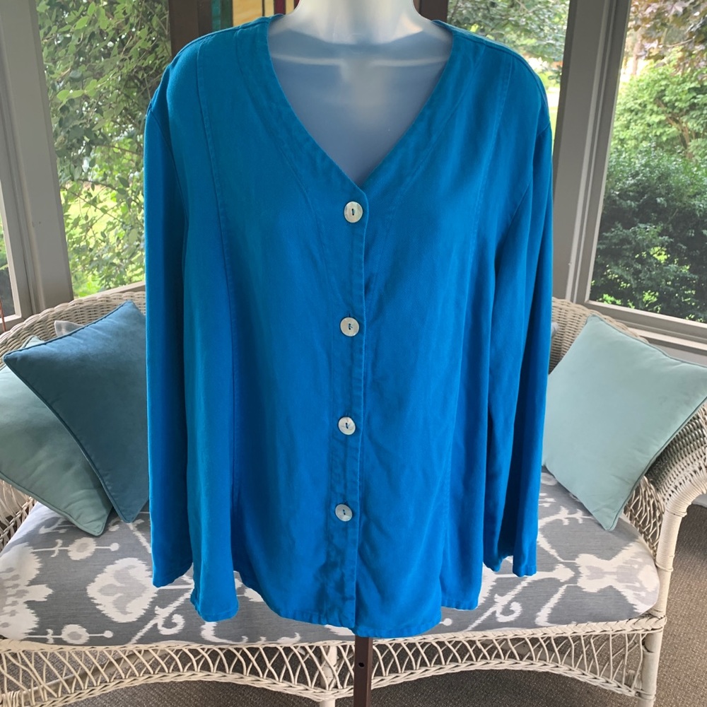 David Dart blue Tencel mop buttoned jacket❣️